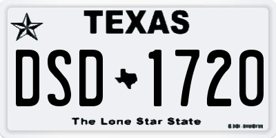 TX license plate DSD1720