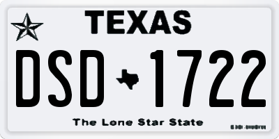 TX license plate DSD1722