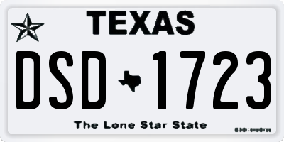 TX license plate DSD1723