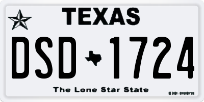 TX license plate DSD1724