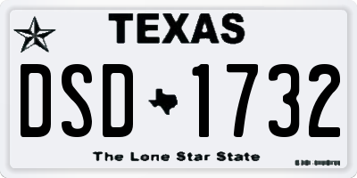 TX license plate DSD1732