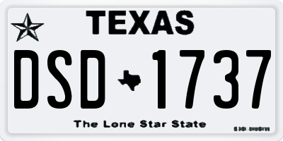 TX license plate DSD1737