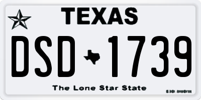 TX license plate DSD1739