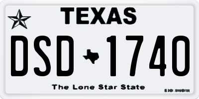 TX license plate DSD1740