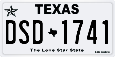 TX license plate DSD1741