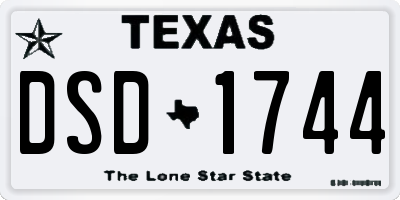 TX license plate DSD1744