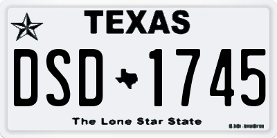 TX license plate DSD1745