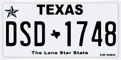 TX license plate DSD1748