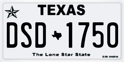 TX license plate DSD1750