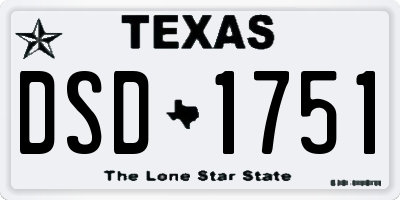 TX license plate DSD1751