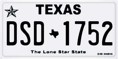 TX license plate DSD1752