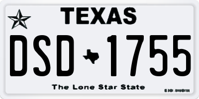 TX license plate DSD1755