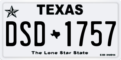TX license plate DSD1757