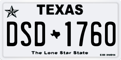 TX license plate DSD1760