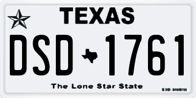 TX license plate DSD1761