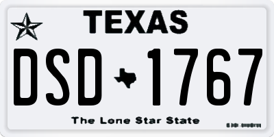 TX license plate DSD1767