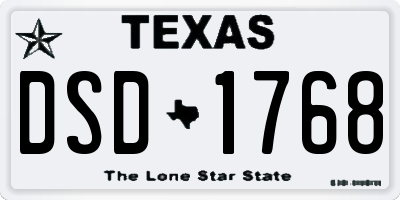 TX license plate DSD1768