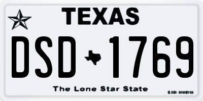TX license plate DSD1769