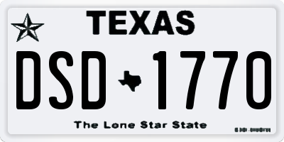 TX license plate DSD1770