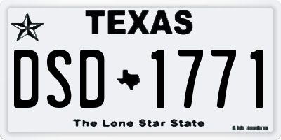 TX license plate DSD1771