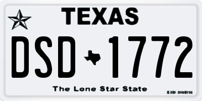 TX license plate DSD1772