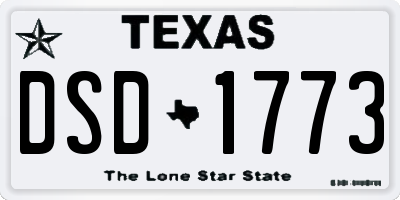 TX license plate DSD1773
