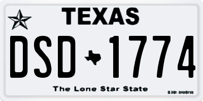 TX license plate DSD1774