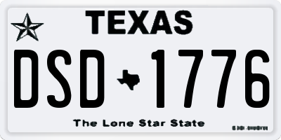 TX license plate DSD1776