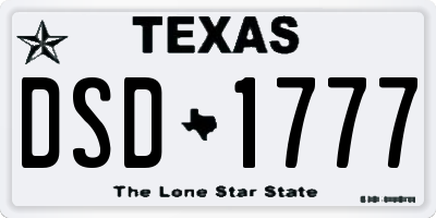 TX license plate DSD1777