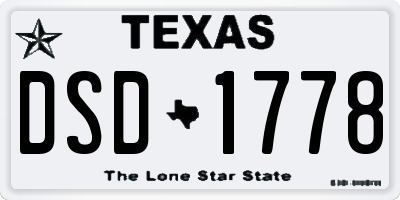 TX license plate DSD1778