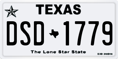 TX license plate DSD1779