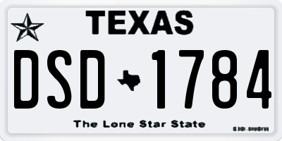 TX license plate DSD1784