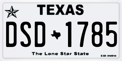 TX license plate DSD1785