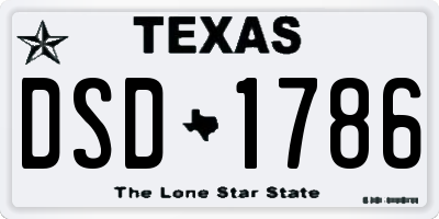 TX license plate DSD1786