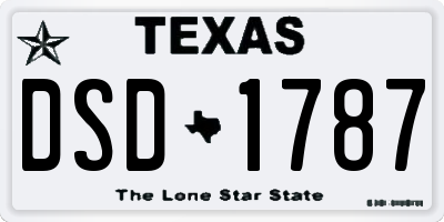 TX license plate DSD1787