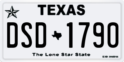 TX license plate DSD1790