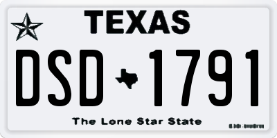 TX license plate DSD1791