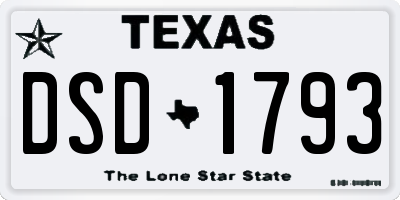 TX license plate DSD1793