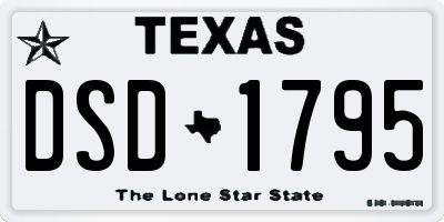 TX license plate DSD1795