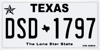 TX license plate DSD1797