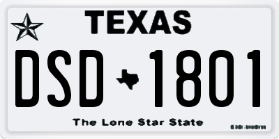 TX license plate DSD1801