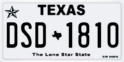 TX license plate DSD1810