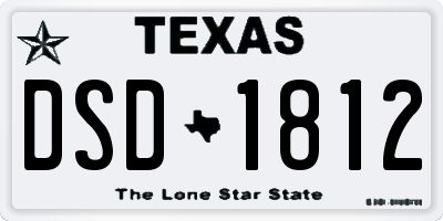 TX license plate DSD1812