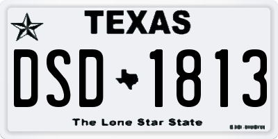TX license plate DSD1813