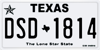 TX license plate DSD1814