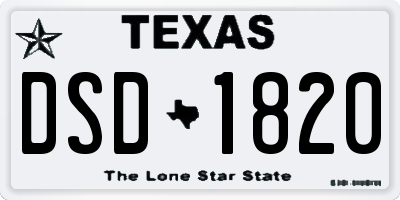 TX license plate DSD1820