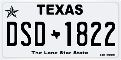 TX license plate DSD1822