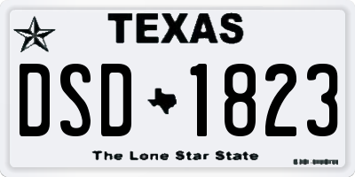 TX license plate DSD1823