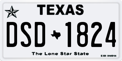 TX license plate DSD1824