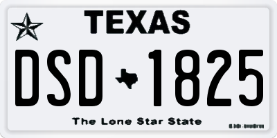 TX license plate DSD1825
